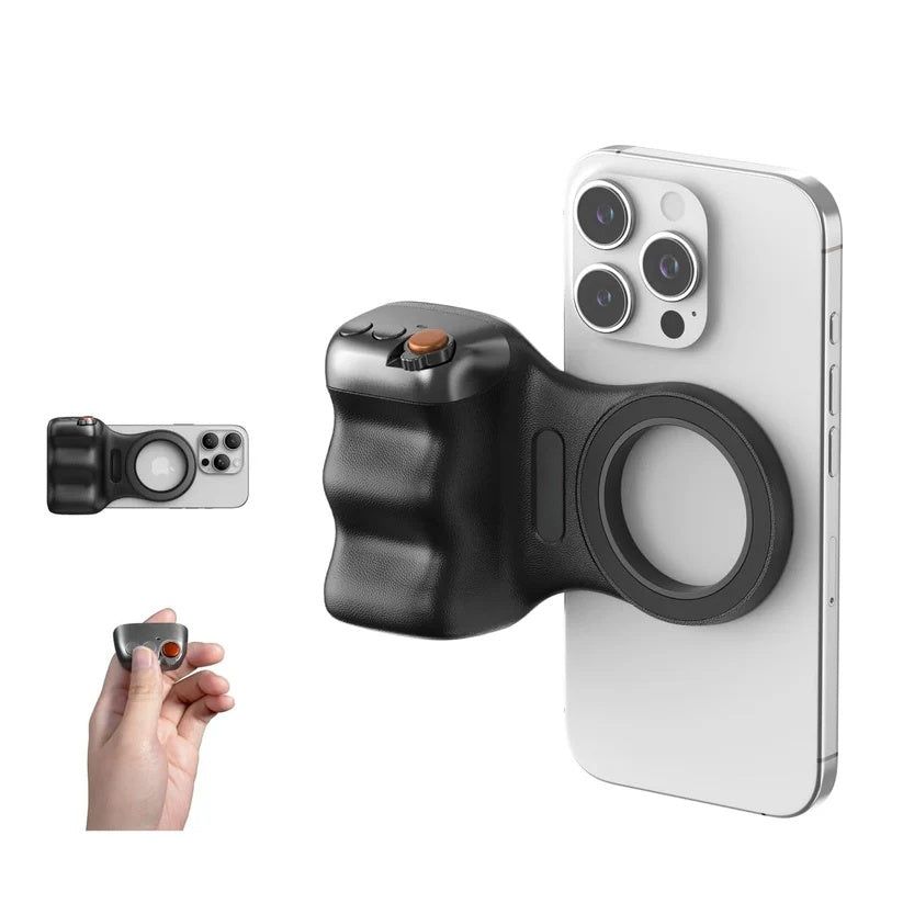 Aurora Tech™ Fun Shot Magnetic Phone Camera Grip & Magnetic Selfie Light Bundle Kit