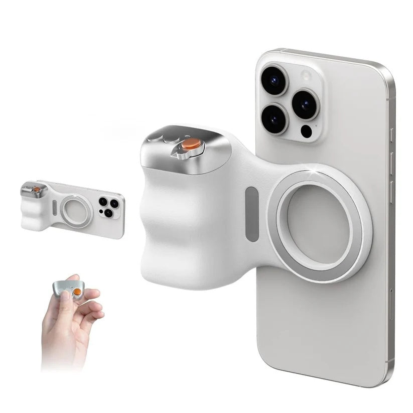 Aurora Tech™ Fun Shot Magnetic Phone Camera Grip & Magnetic Selfie Light Bundle Kit