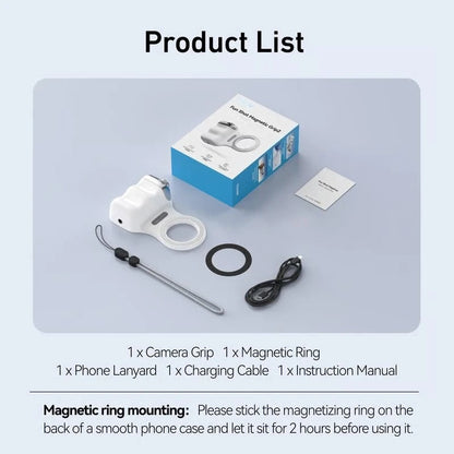 Aurora Tech™ Fun Shot Magnetic Phone Camera Grip & Magnetic Selfie Light Bundle Kit